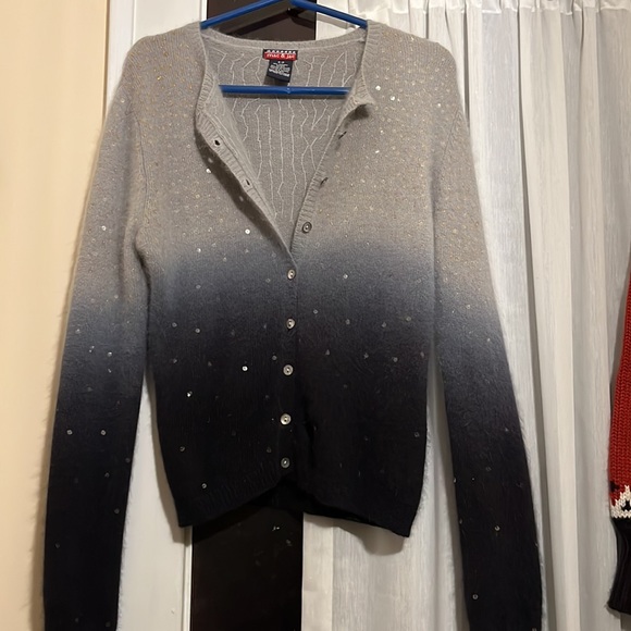 Pretty Mac and Jac Sequined Cardigan. 40% Angora and 40% Nylon knitting. S/P - Picture 4 of 6